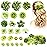 BBTO 21 Pcs Flower Hair Clip Rose Hair Clips Barrettes for Women Flower Accessories Boho Bride Claw Clip Hairpin Brooch Pin Headpiece for Wedding(Green Series)