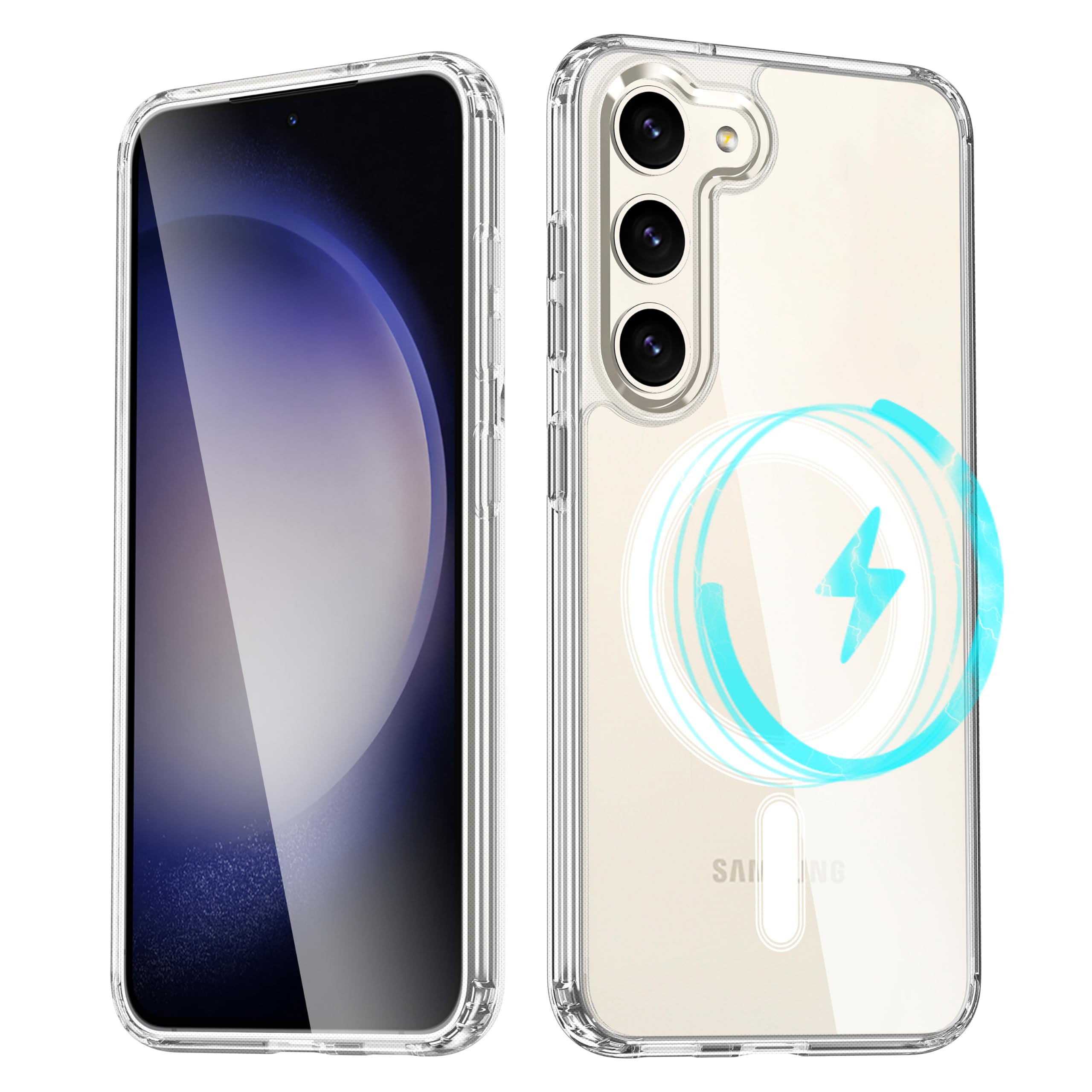 LRK Crystal Clear Magnetic Case for, Compatible with MagSafe, [Strong Magnet] [Non-Yellowing] [10FT Military Grade Protection] Transparent Slim Case