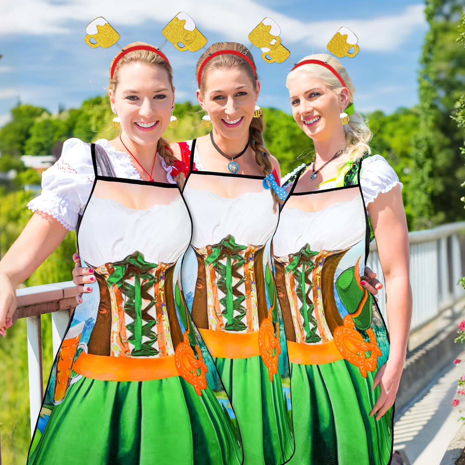 Morph Costume Bavarese Donna - Abito Tirolese per Oktoberfest, Vestito Tradizionale Donna per Feste e Eventi Speciali, S