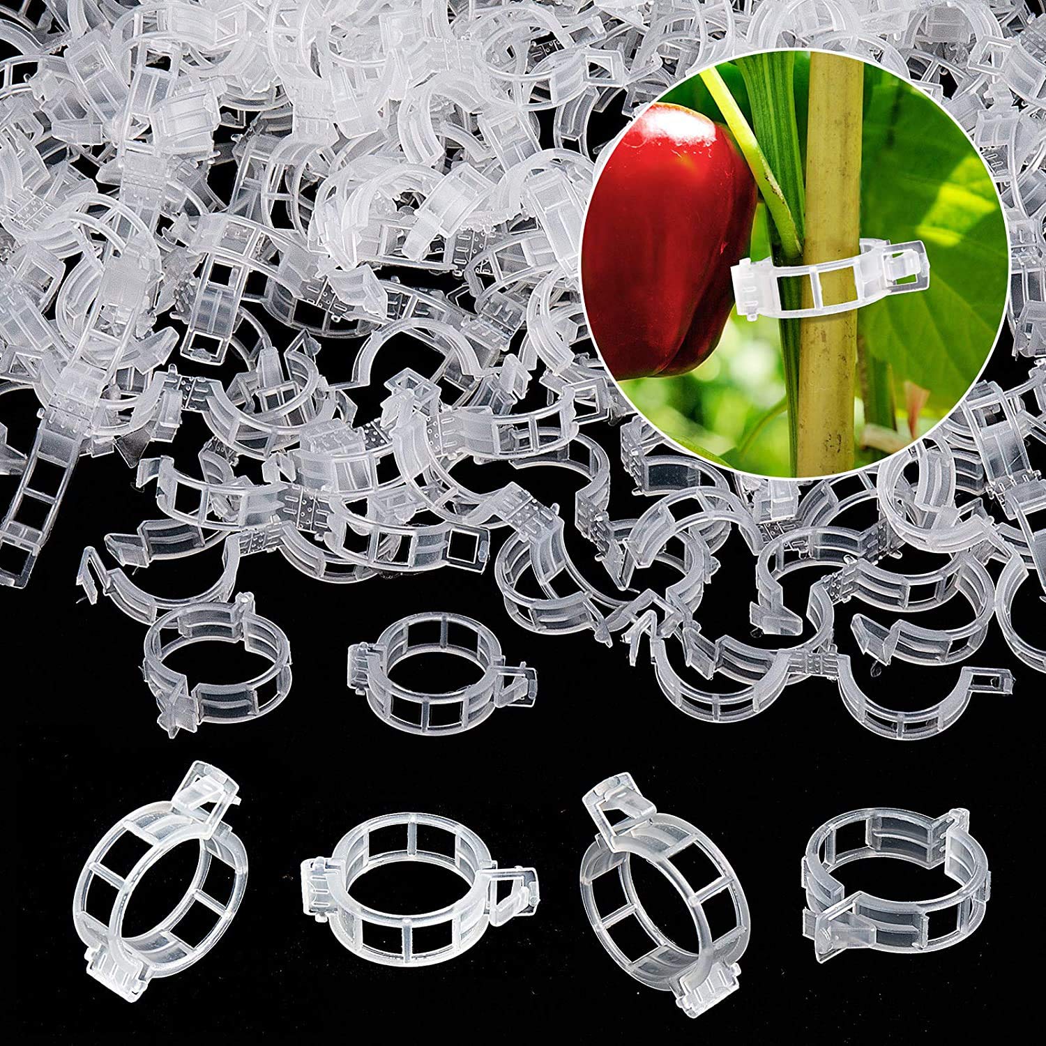 Sponsored Ad – 200 Pcs Plant Support Garden Clips, Vegetable Tomato Supports Trellis Clip Tape for Climbing Crop Vine Twine String Cage Ties Stakes, Grow Strawberry Rose Grape Cucumber Orchid Pea Tree
