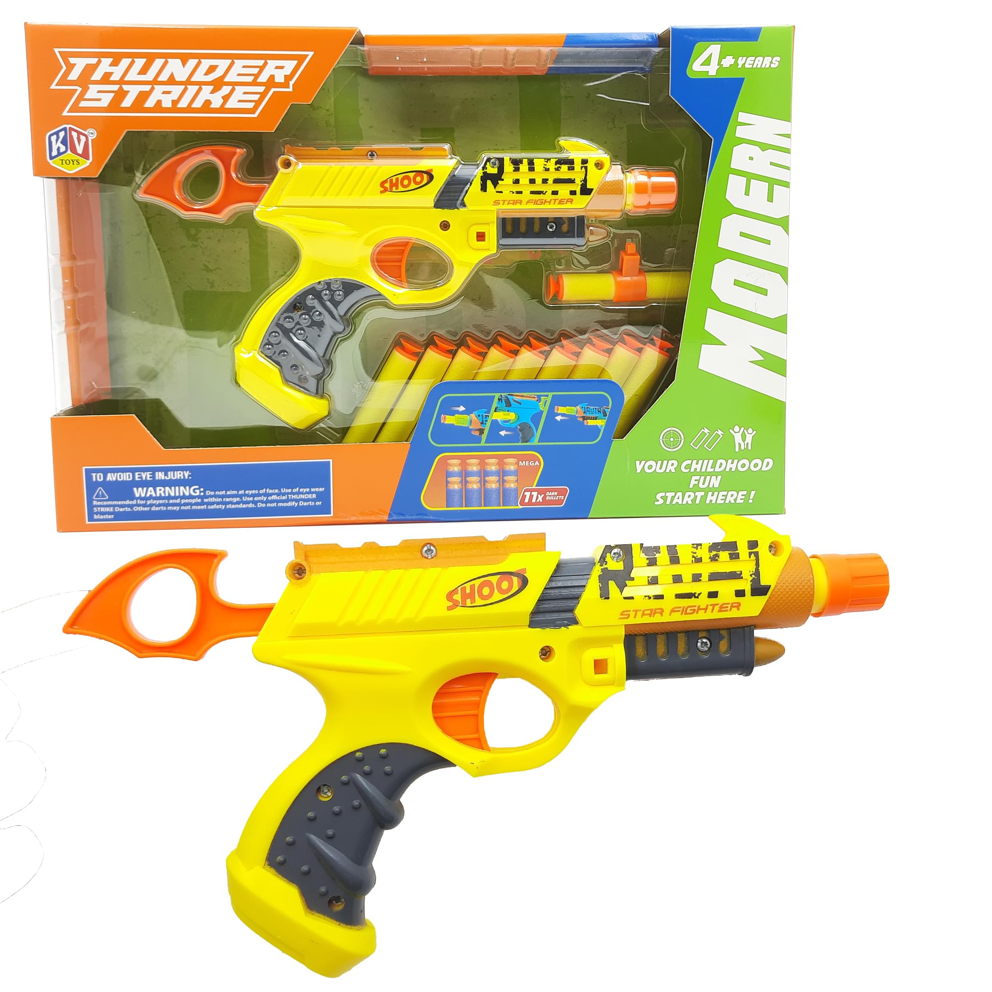 KiddyBuddy Thunder Strike Manual Soft Bullet Gun for Boys| Realistic Dart Game Experience | Safe, Affordable Gift with 11 Foam Bullets | Kids 5+ (Yellow) (B0CPWD2KDC) Amazon Price History, Amazon Price Tracker