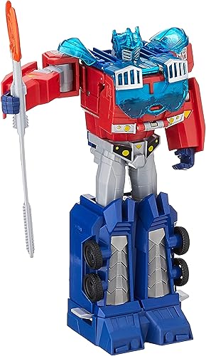 Transformers Bumblebee Cyberverse Adventures Dinobots Unite Toys Ultimate Class Optimus Prime Figure, Energon Armor, edades de 6 años en adelante, 9