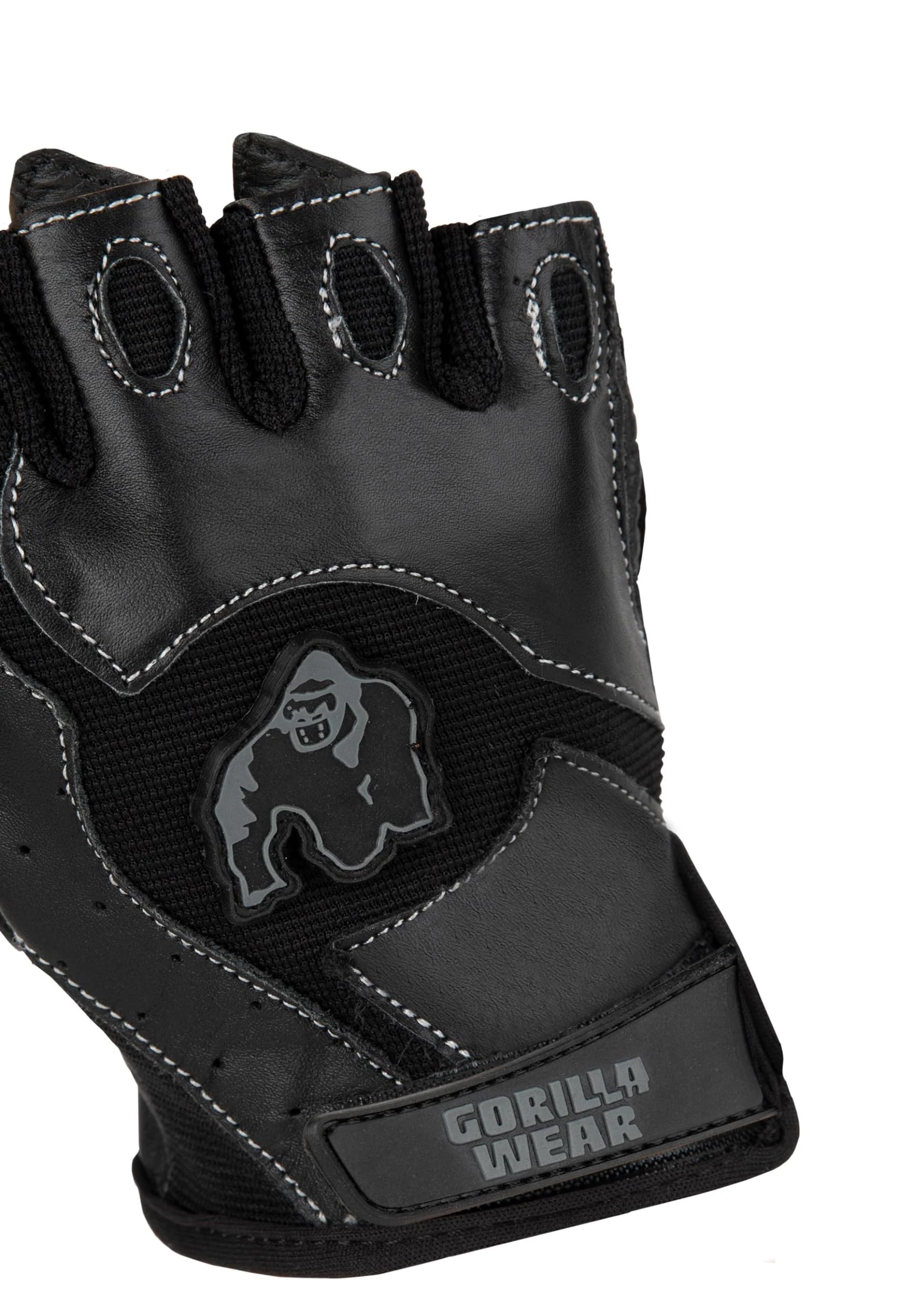 GORILLA WEAR Get a Grip Mitchell Training Gloves - Black: Maximum Ventilation, Reinforced Grip & Protection Black L