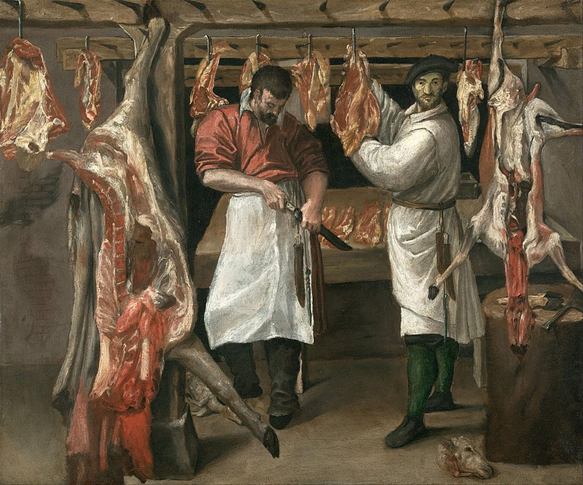 ARTXLXXBN Famous Print Painting Colorful Art Print the Butchers Shop by Annibale Carracci Canvas Art Decorations for Home Decor 60x90cm
