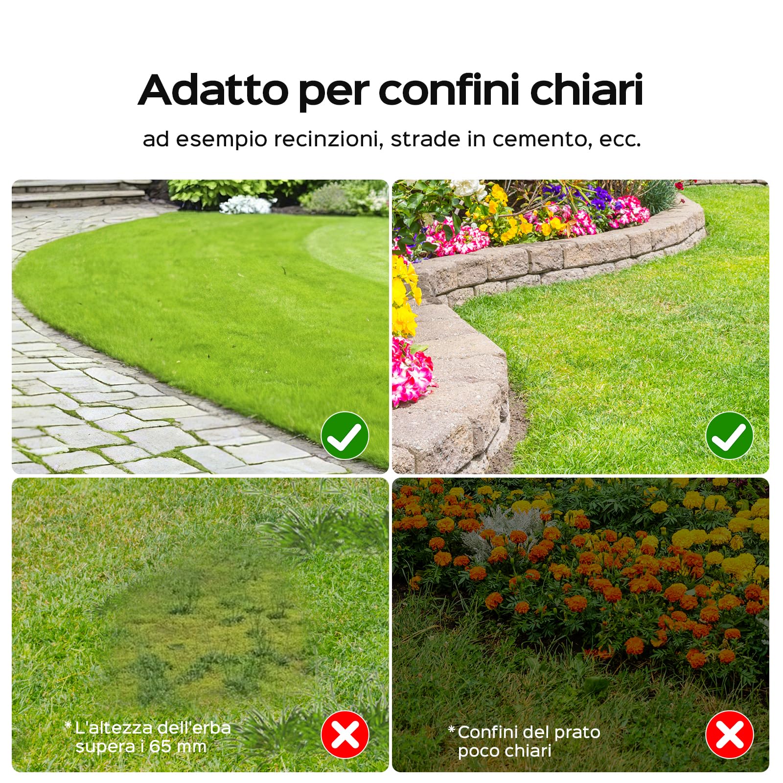 YARDCARE V100 Robot Tagliaerba a Batteria con Navigazione Visiva, Rilevamento di 150 Ostacoli, Robot Tosaerba Elettrico Fino a 150 m², Robot Tosaerba Eelettrico con Lame di Ricambio