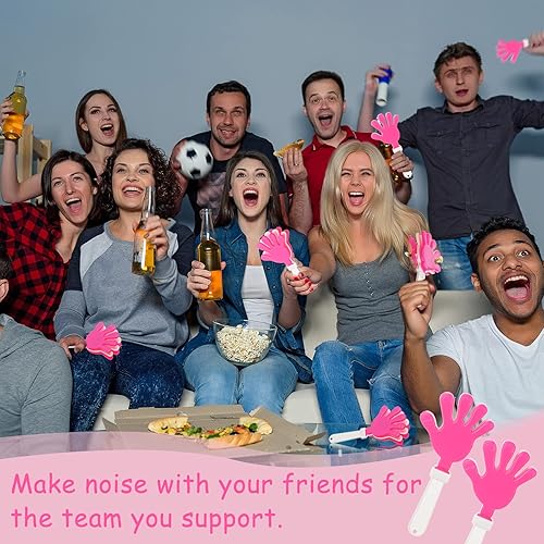 Miniatura 5 de 50 piezas de 7.5 pulgadas de color rosa y blanco para hacer ruido de plástico para eventos deportivos, accesorios de juego para niños y adultos,