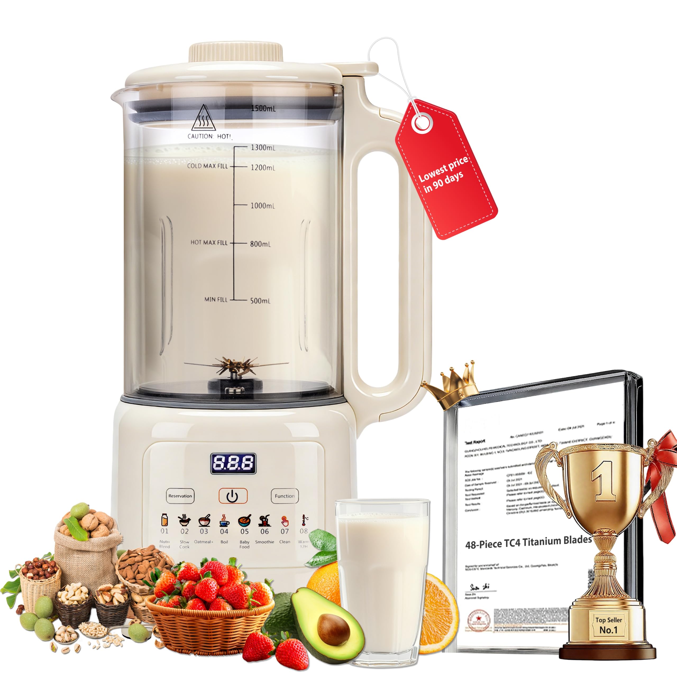 Amazon.com: 5.0 New Upgraded Nut Milk Maker Machine 10 in 1 nut