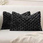 MIULEE Set of 2 Faux Fur Decorative Throw Pillow Covers Soft Plush Cushion Cases for Sofa Couch Bed Living Room 18x18 Inch Sage Green
