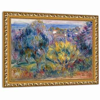 ルノワール　アートプリント　海辺にて ルノワール 海辺にて 4号 立体複製名画 額付き 壁掛け 有名画家