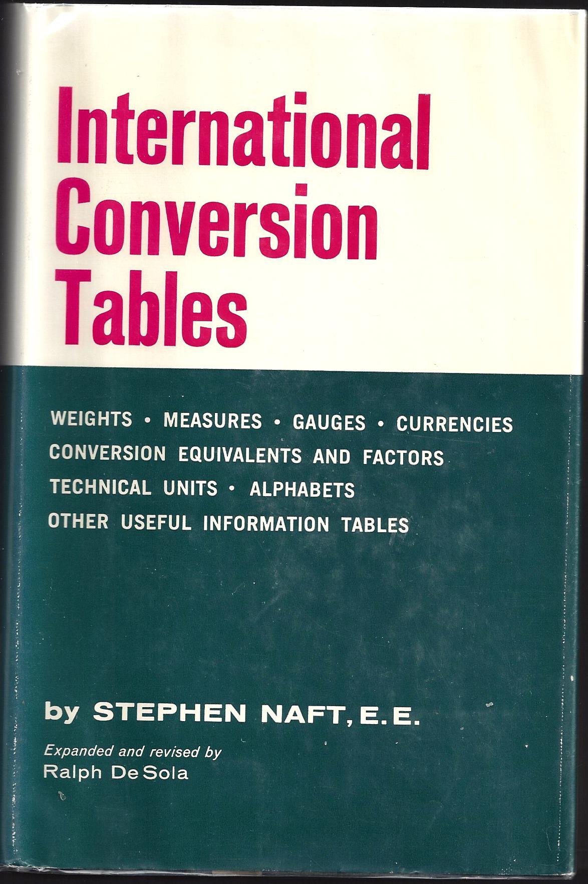 Buy International conversion tables; Weights, measures, gauges