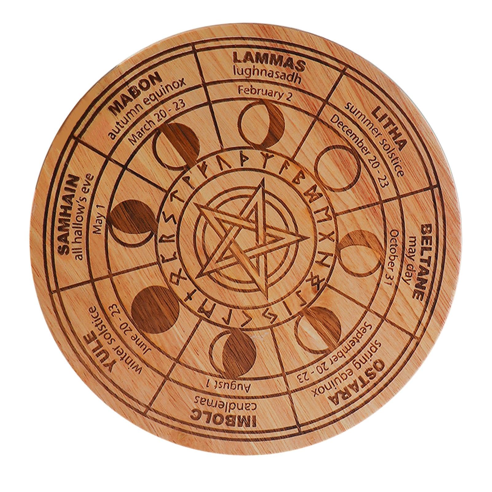 Lot De 2 Planches De Divination En Bois Sculpté – Accessoire Pour Wicca Et Rituels