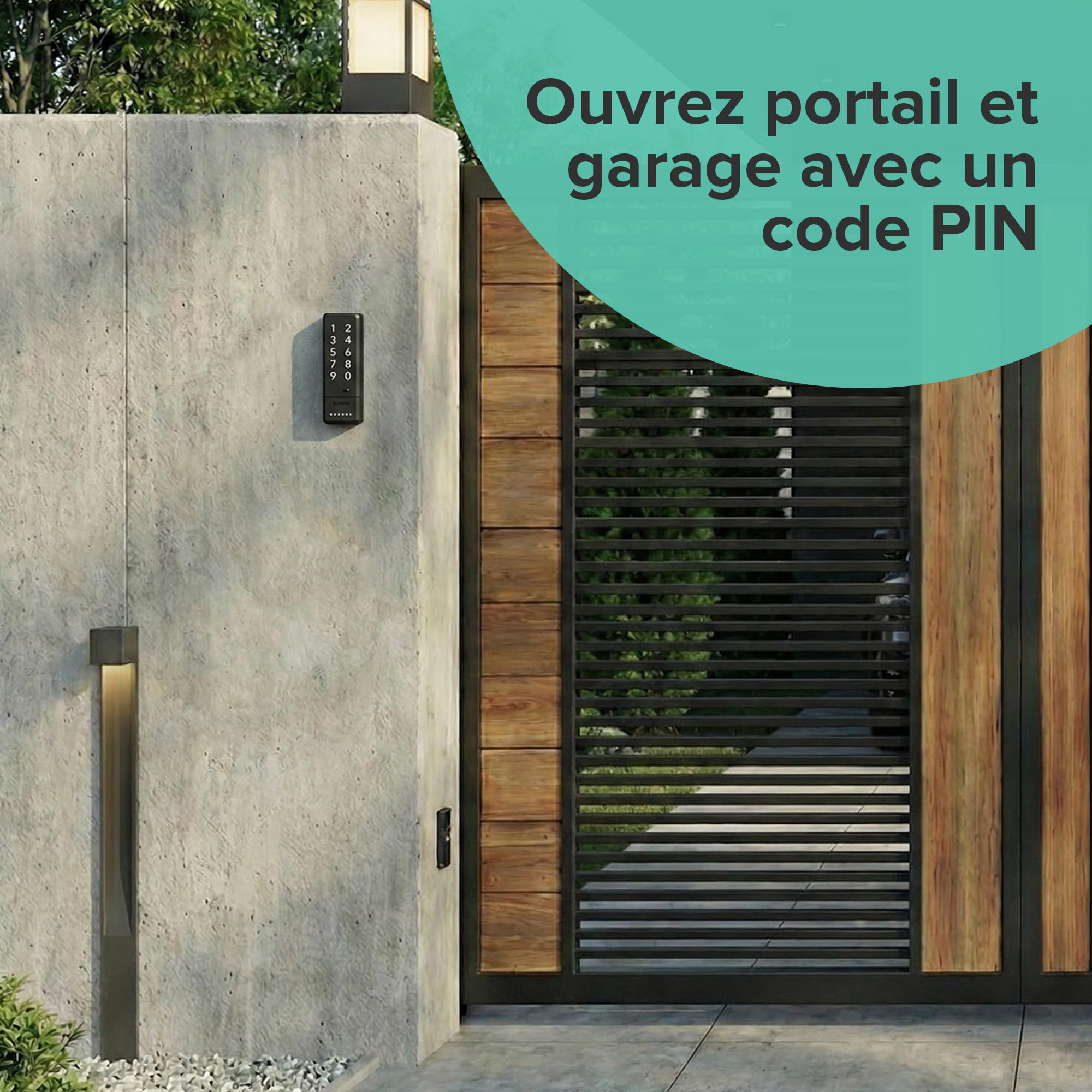 1Control PAD, Clavier intelligent Sans Fil pour ouverture par Code PIN, compatible avec Portails et Garages commandés par Télécommande, Wireless et Bluetooth, 2 portails et 4 PIN, fabriqué en Italie