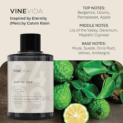 Miniatura 160 de VINEVIDA Aceite aromático n.º 4800 inspirado en un millón de hombres para fabricación de velas y jabón, fabricado en Estados Unidos