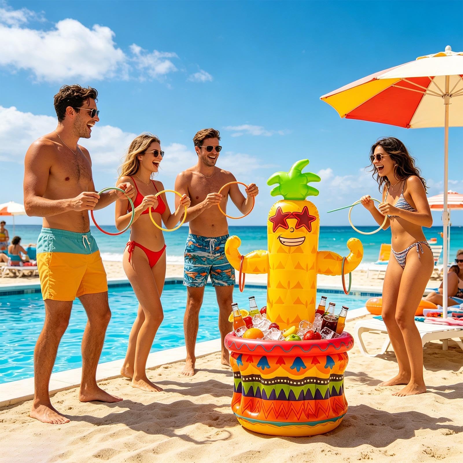 Hinchable de Piña Enfriador Inflable Portátil De Piña para Bebidas