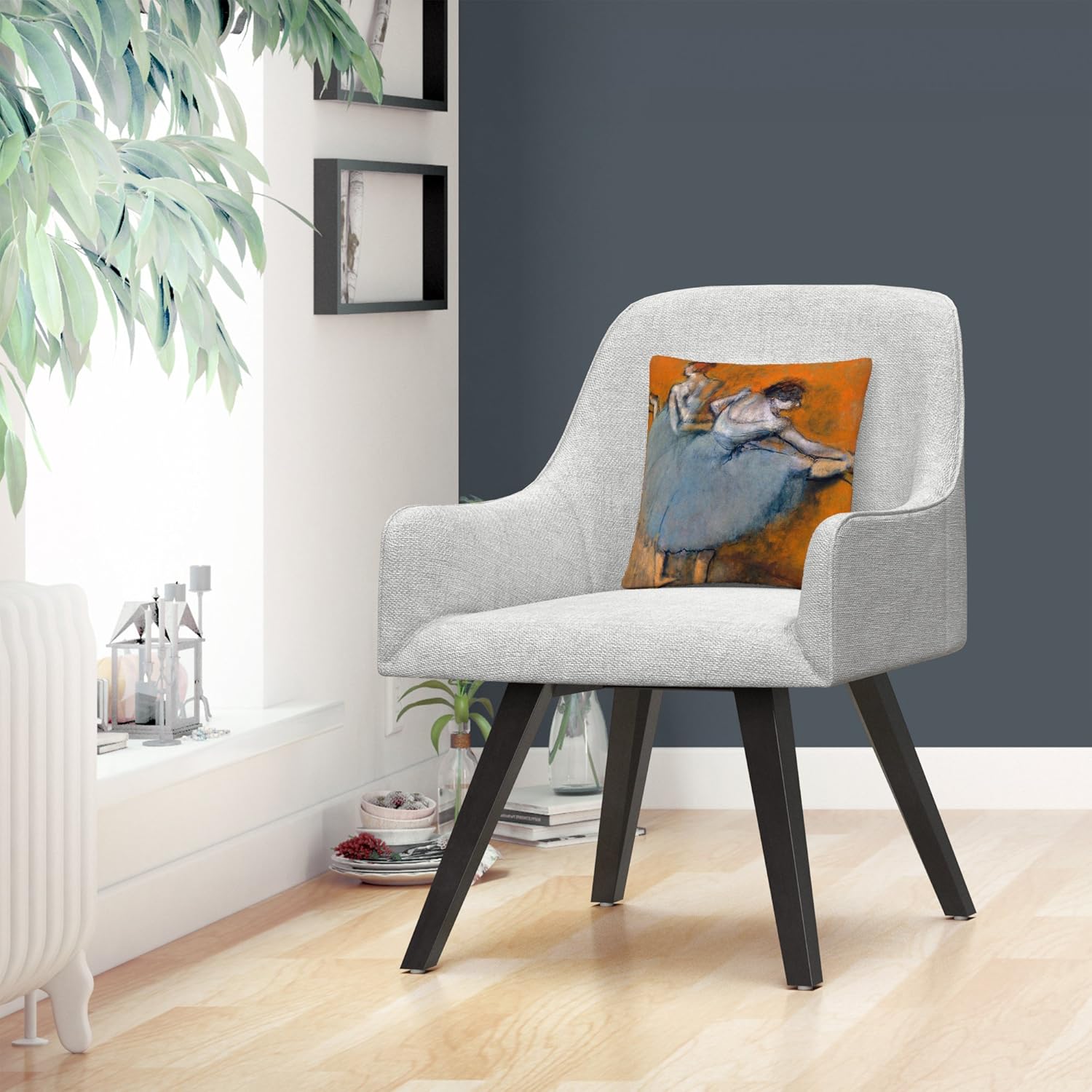 Trademark Fine Art Degas 'Dancers at The Bar' 16" X 16" Decorative Throw Pillow