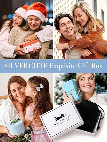 Miniatura 9 de Collares de gato SILVERCUTE para amantes de gatos, joyería de plata de ley S925 para mujer, colgante de gatito, collar de hueso de gato