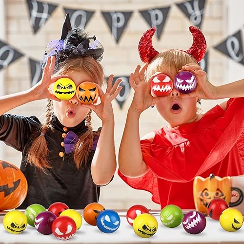 Miniatura 7 de Libima Bolas de estrés de Halloween, bolas de estrés a granel de fantasma, bolas de alivio del estrés, bolas coloridas y esponjosas, bolas de