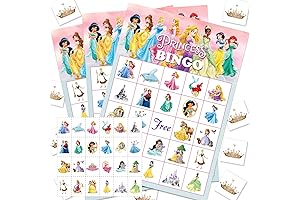 Princess Bingo Game for Kids 24 3" Carnival Bingo Cards for Classroom...