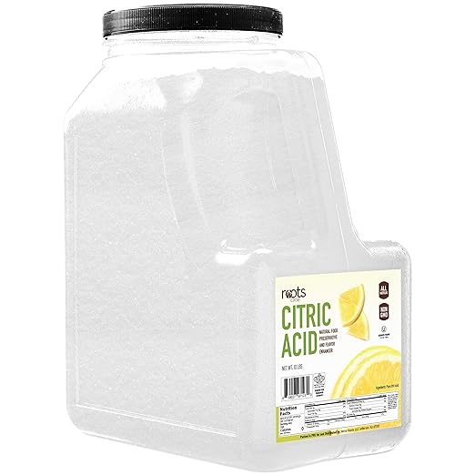 Roots Circle All-Natural Citric Acid 10 Pound (Pack of 1) | Kosher for Passover | Food-Grade Flavor Enhancer, Household Cleaner & Preservative | for Skincare, Cooking, Baking, Bath Bombs