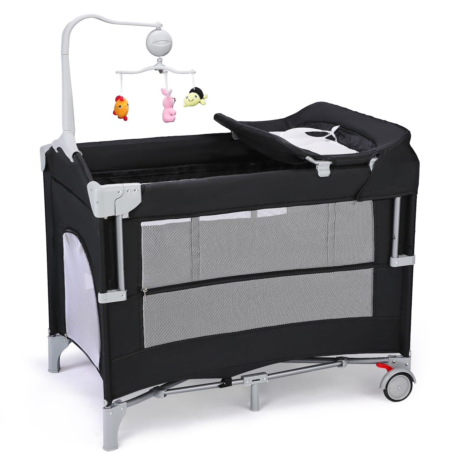 VALUE BOX 5 in 1 Pack and Play with Bassinet, Diaper Changing Table for Newborn Infant, Portable Baby Playpen for Babies and Toddlers