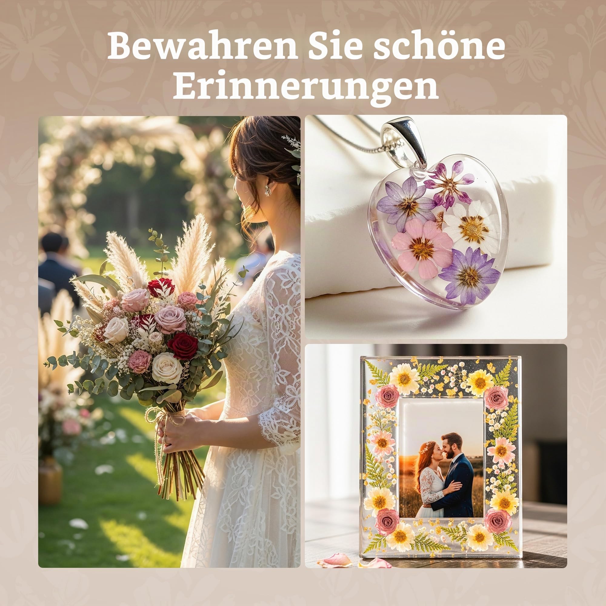 Aboofx Mikrowellen Blumenpresse(22,9x22,9 cm), Schnellste Trocknung in Minuten, Großes Blumenpress Set für Blumen,Kräuter&Blätter, Wiederverwendbar Filzmatten, DIY Basteln, Herbarium, Resin Art