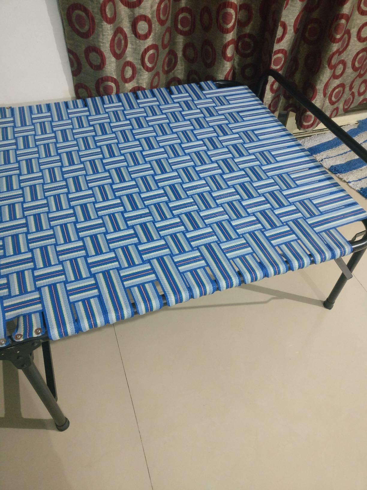 Furniture Dikhao FBA0002 Single Size Metal Foldable Bed (Black