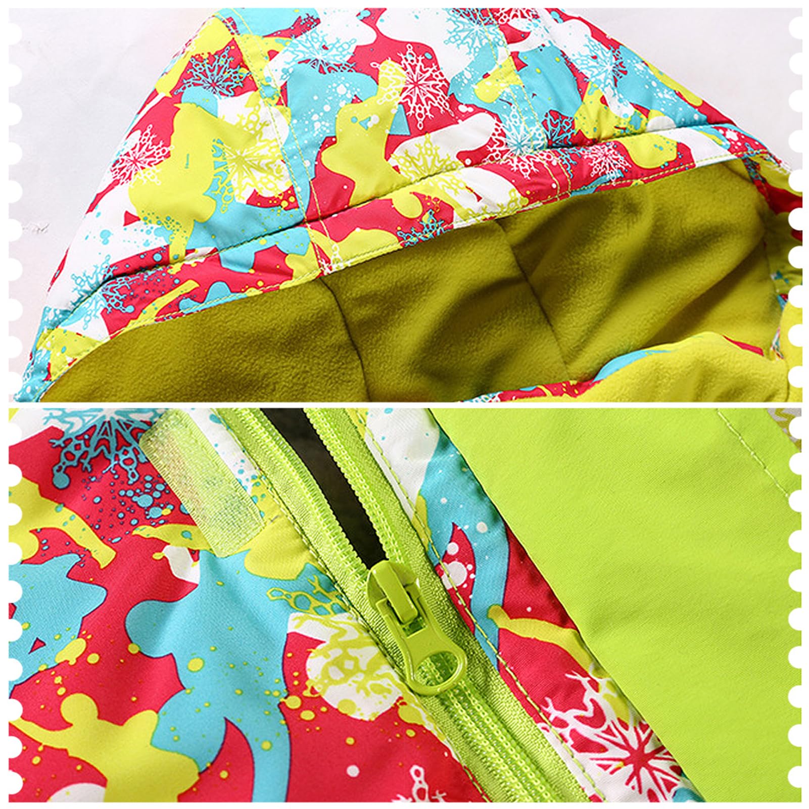 Traje de Nieve Niños Conjunto de Nieve 2 Piezas Chaqueta con Capucha + Pantalones Traje de Esquí Niña Impermeable para Invierno