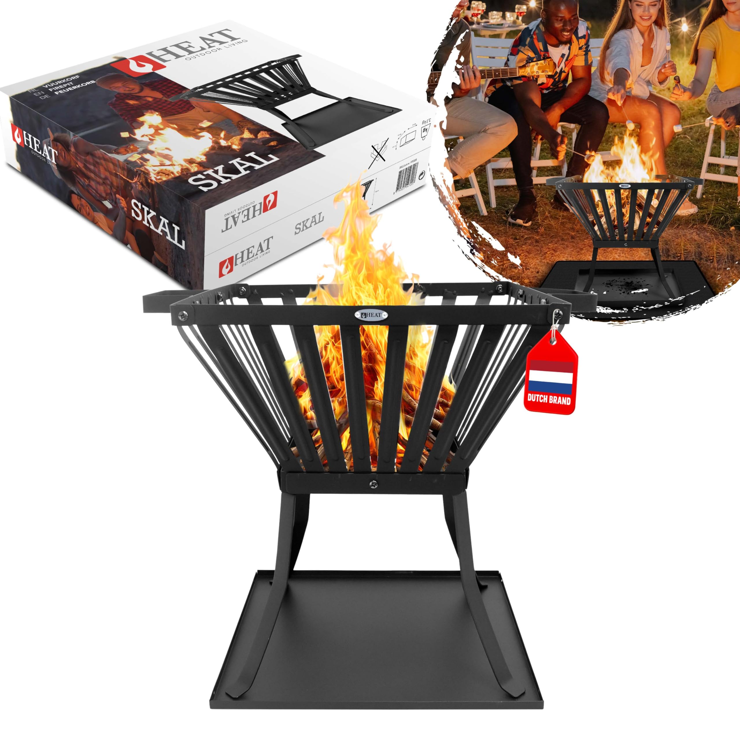 Feuerkorb - Feuerkorb für den Garten - Feuerstelle Outdoor - Feuerschalen & Feuerkörbe - Feuertonne - 40x40x45cm Schwarz