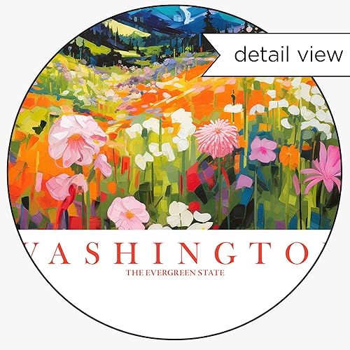Miniatura 3 de ColorAndFlair Washington Travel Print Evergreen State Souvenir - Póster retro de paisaje de montañas (8 x 10 pulgadas)