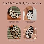 Kitsch Deep Exfoliating Glove, Eco Friendly Exfoliating Body Scrubber, Dead Skin Remover & Body Scrubber Exfoliator, Body Scrub Mitt for Skin Cell Renewal, Body Exfoliating Gloves for Shower, Leopard