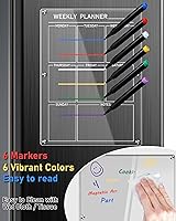 Vista 5 de Calendario acrílico magnético transparente para refrigerador, calendario magnético reutilizable para nevera, pizarra de borrado en seco, tablero