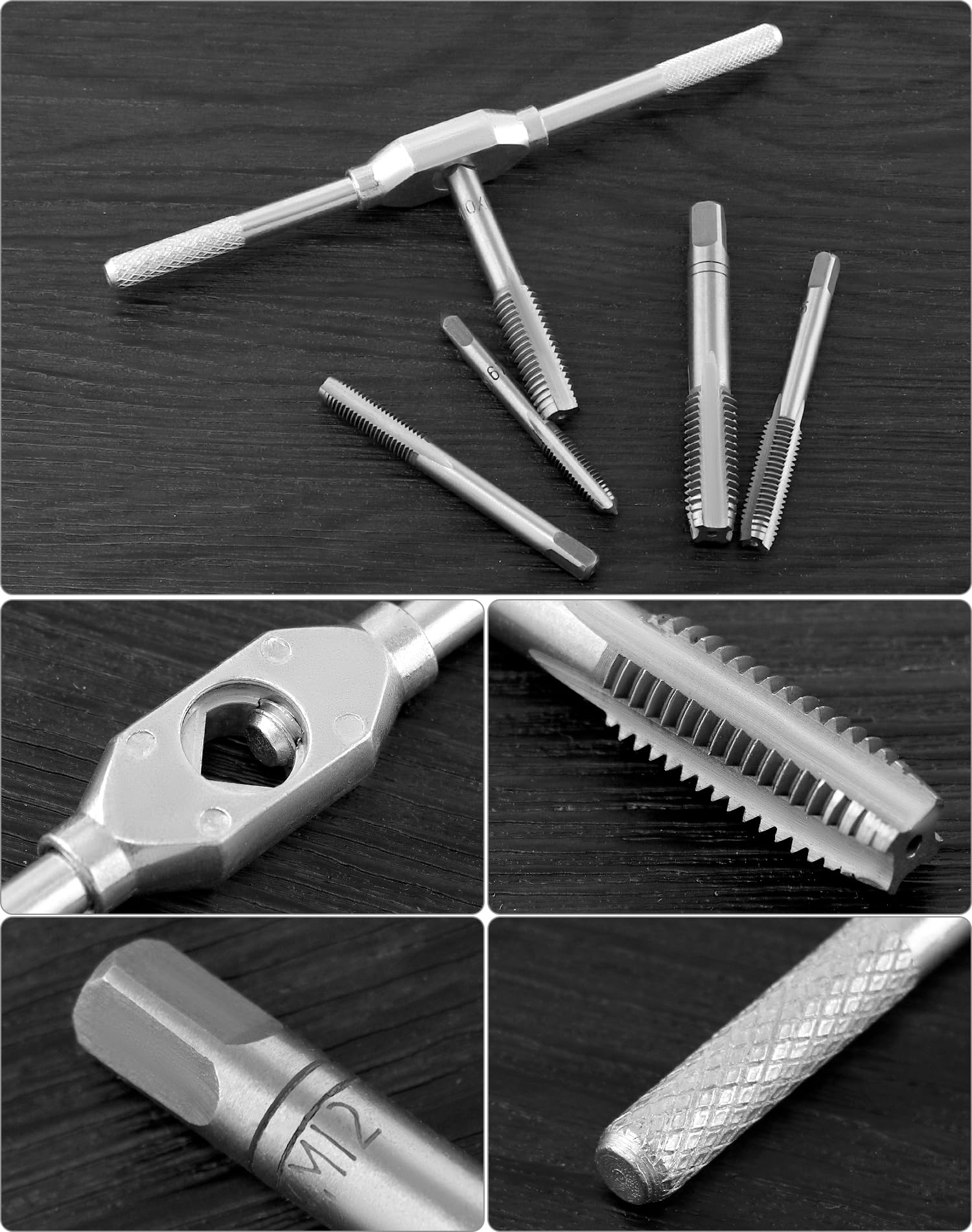 Set Di 12 Maschi E Filiere Metriche M6-M12 - In Acciaio, Per Filettatura E Riparazione