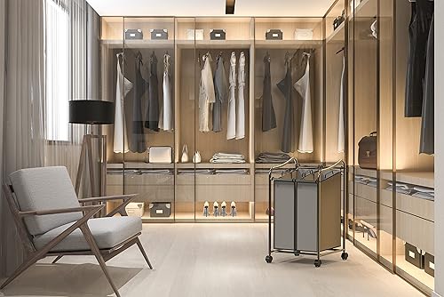 Miniatura 7 de Simple Houseware - Carro rodante clasificador de ropa sucia