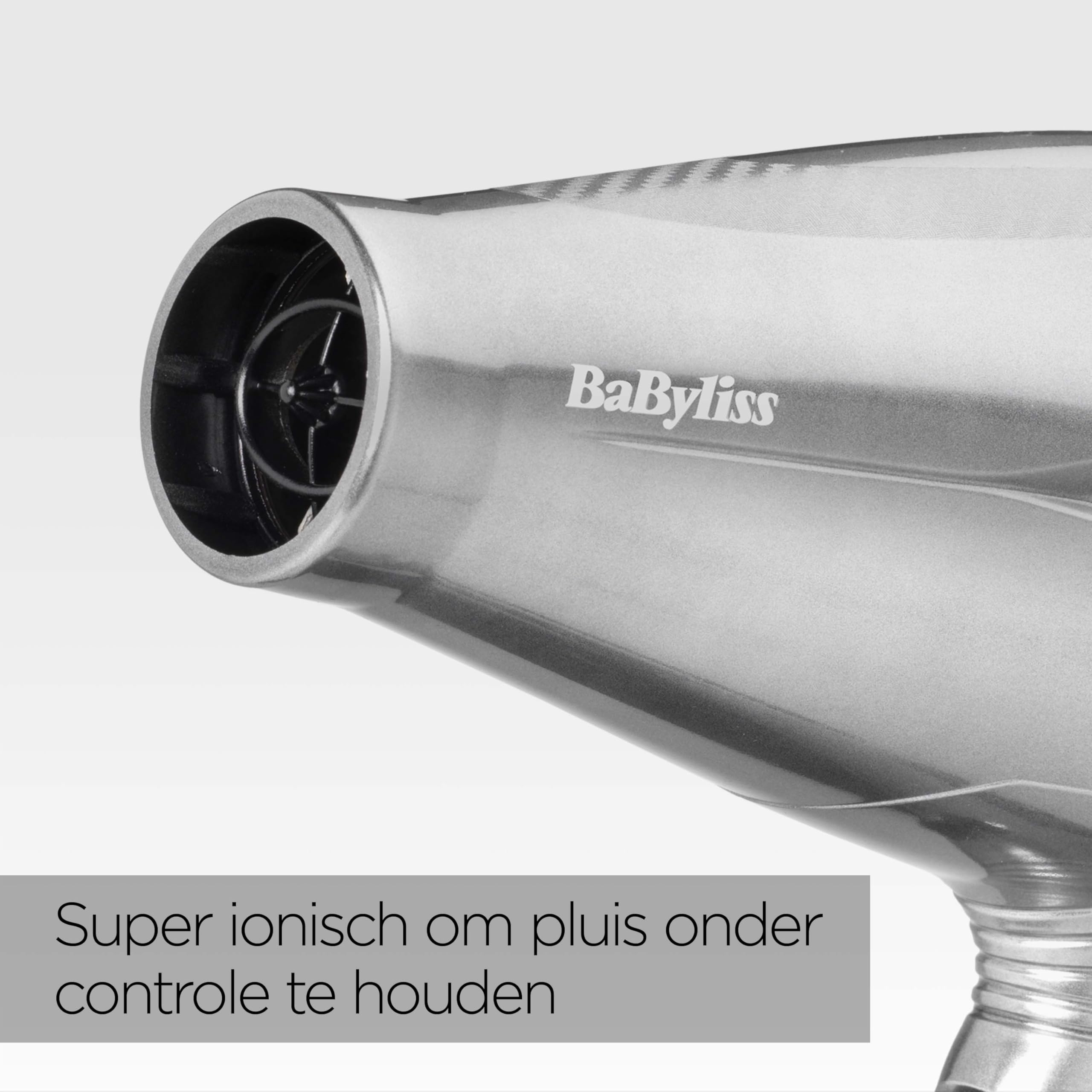 Suszarka do włosów BaByliss Pro Digital z dyfuzorem - 2200 W Ultra-szybka profesjonalna suszarka z jonizacją, wyprodukowana we Włoszech, 3 ustawienia temperatury i 2 prędkości, srebrna, 6000E