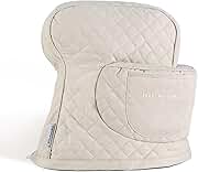 KitchenAid Fitted Tilt-Head Stand Mixer Cover with Storage Pocket, Quilted 100% Cotton,14.4"x18"x10", Milkshake