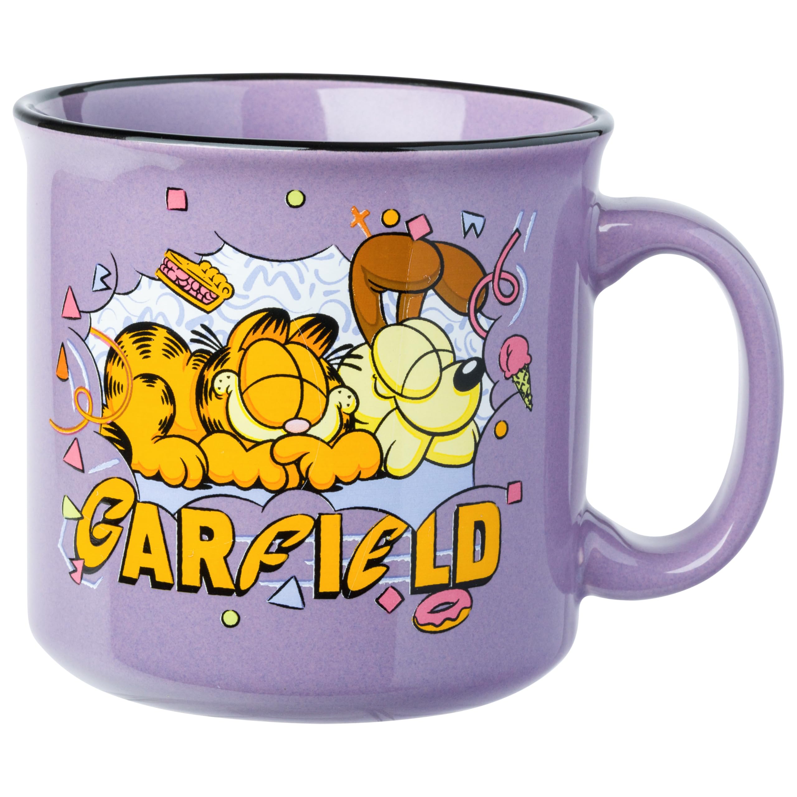 Silver Buffalo Garfield And Odie Napping Garfield And Odie Ceramic Camper Mug, 20 Ounces
