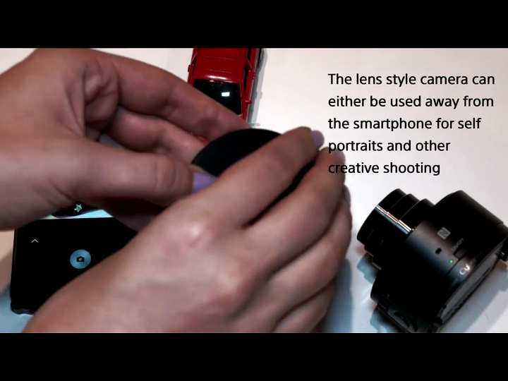 Sony QX10 Lens Style Camera for Smartphones and Tablets- White