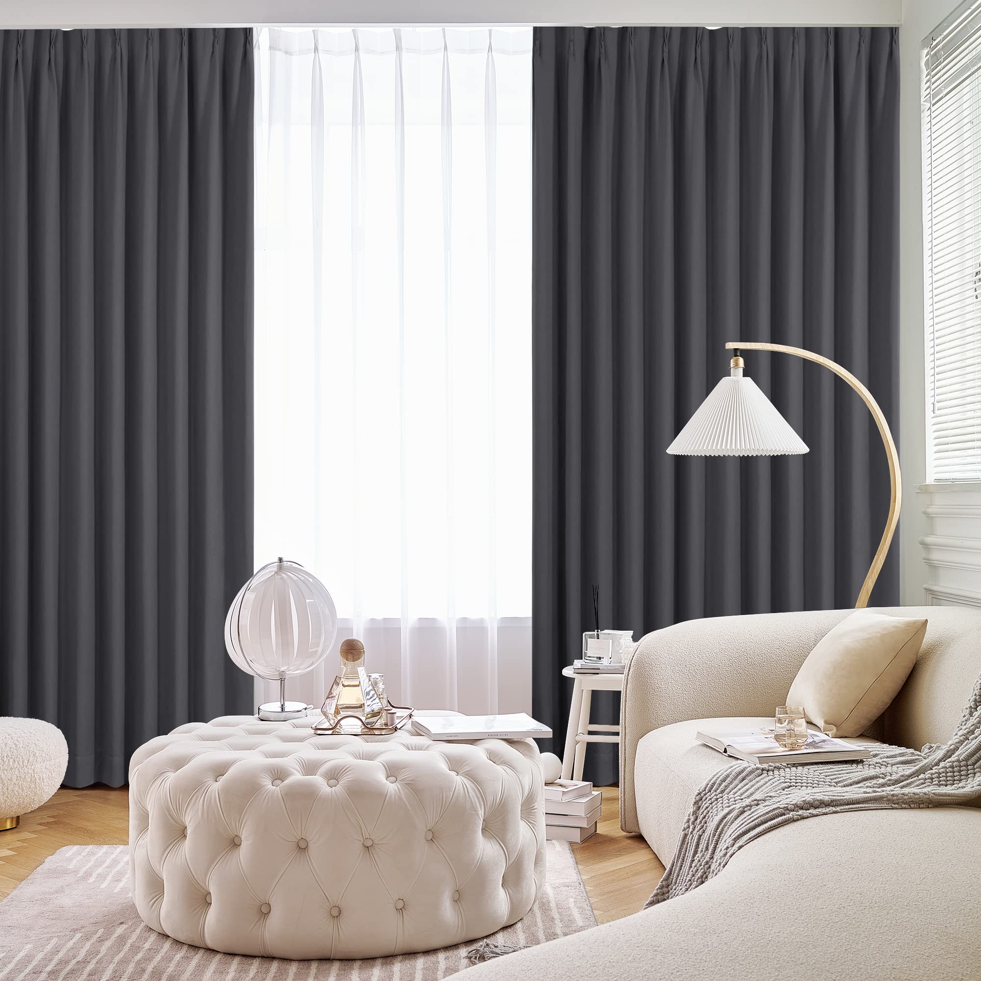 Amazon｜Deconovo 遮光カーテン ドレープカーテン 無地 幅180cm丈178cm