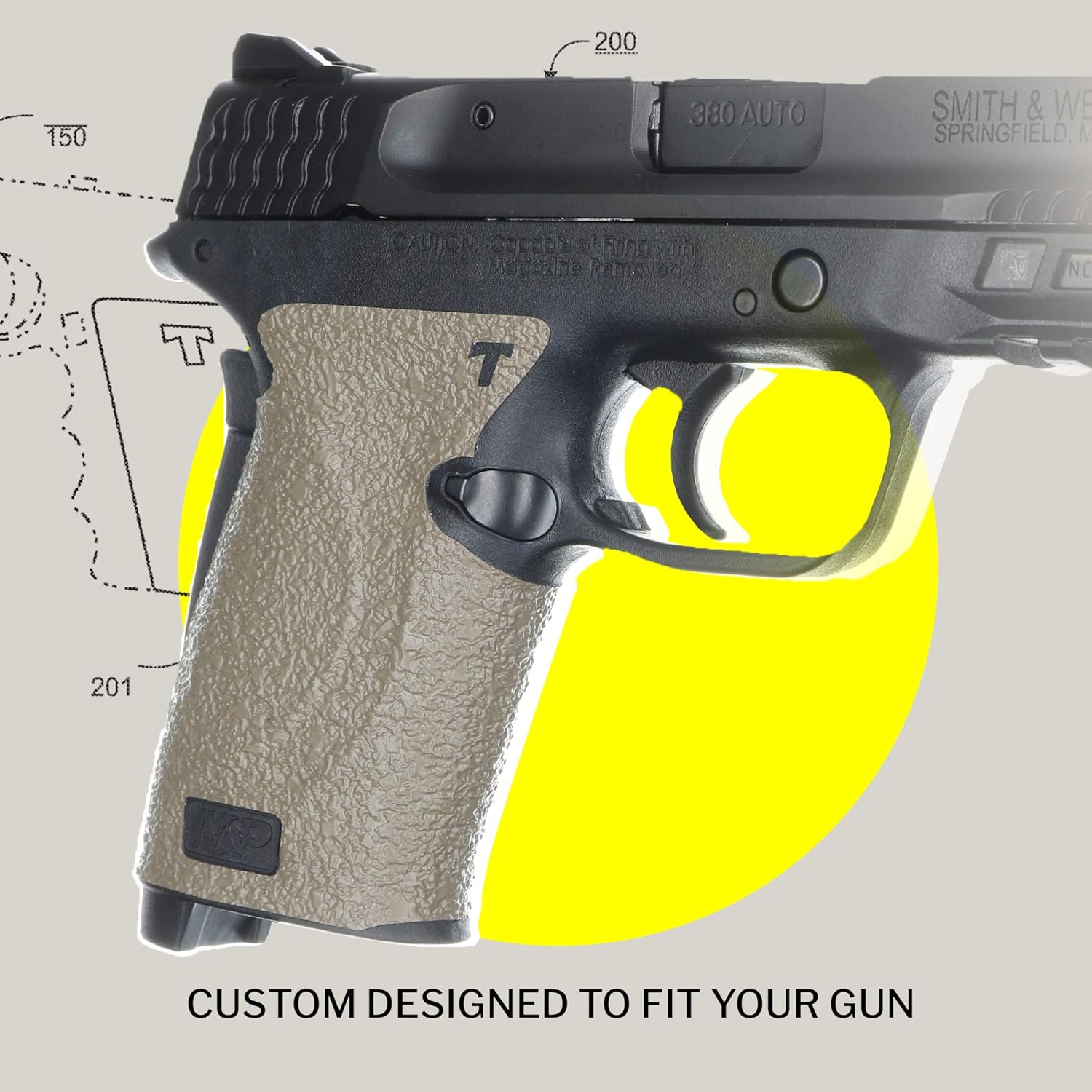 TALON Grips Adhesive Grip – Compatible with Smith & Wesson M&P Shield EZ 9mm/.380– Made in The USA
