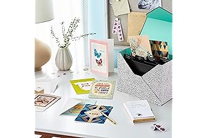 Hallmark Pack of 24 Handmade Assorted Boxed Greeting Cards, Painted Dots