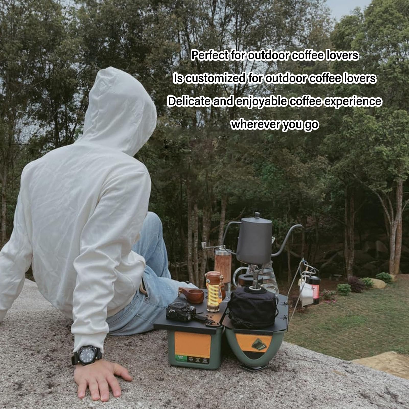 Table Top para Lunch Box, Aluminio Aleoy Portable Camping Table Gear Camping Gear, portátil de la mesa de la lonchera para entusiastas del café al aire libre (9.4L)