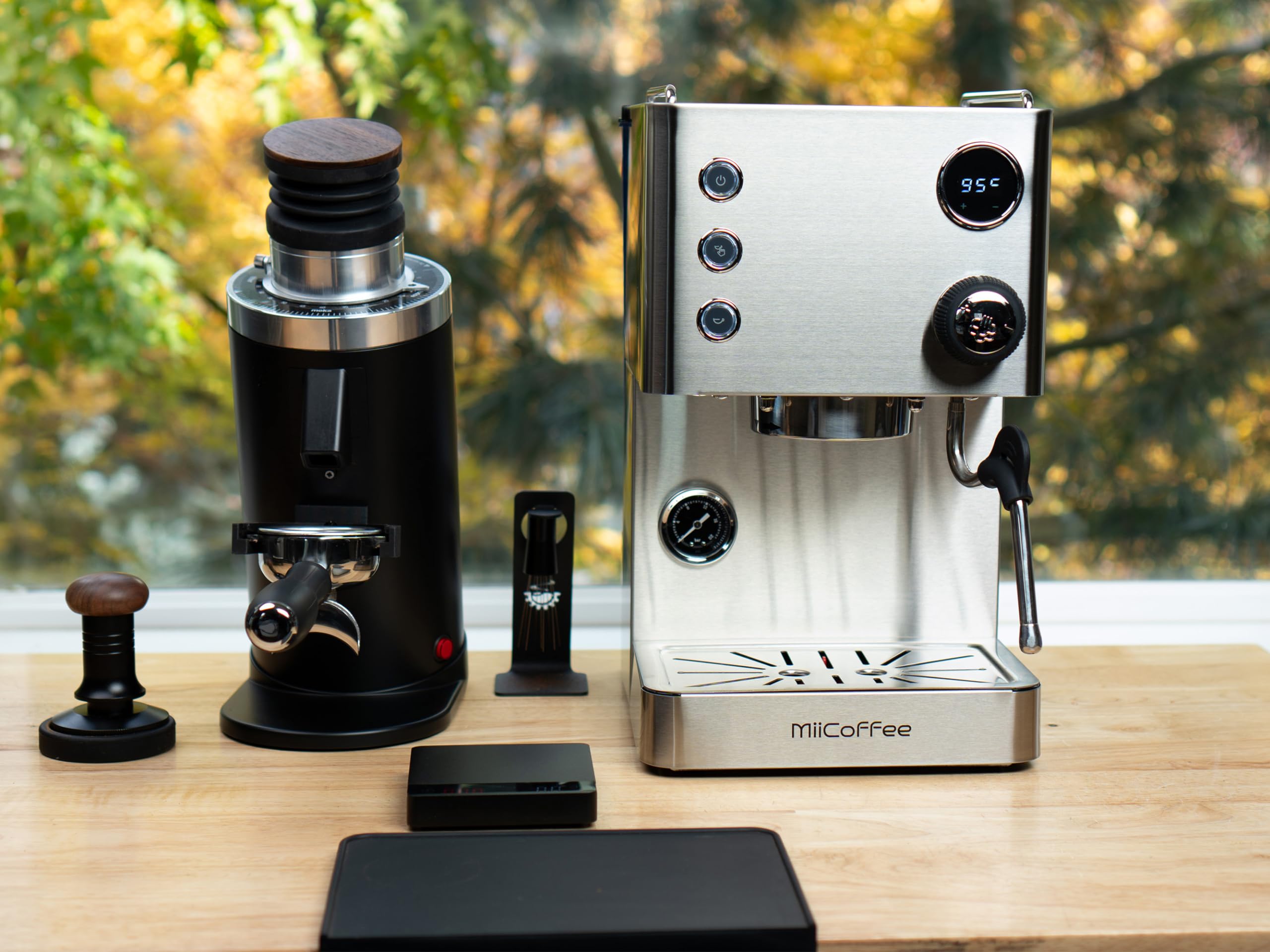 トランプ james coffee v1 MiiCoffee Apex Máquina de café expresso, aço inoxidável escovado