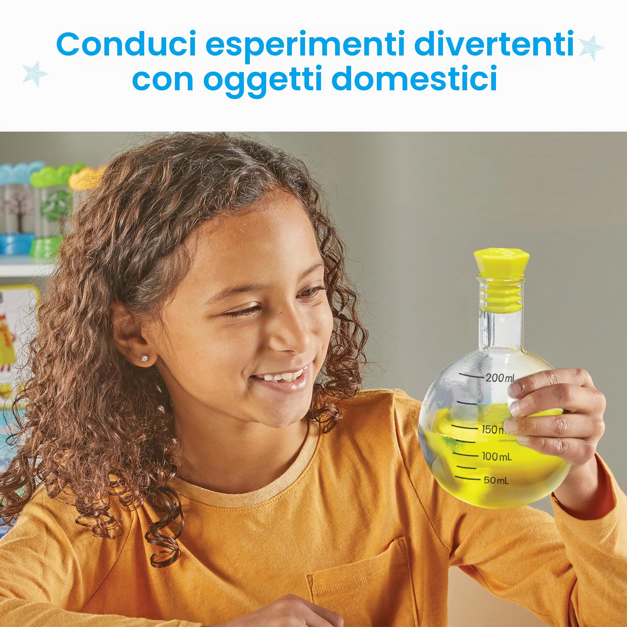 Learning Resources Set di Ampolle di Misurazione Starter Science, Becher in plastica per bambini, Attrezzatura da laboratorio scientifico, Giocattoli di misurazione, Dai 3 anni in avanti