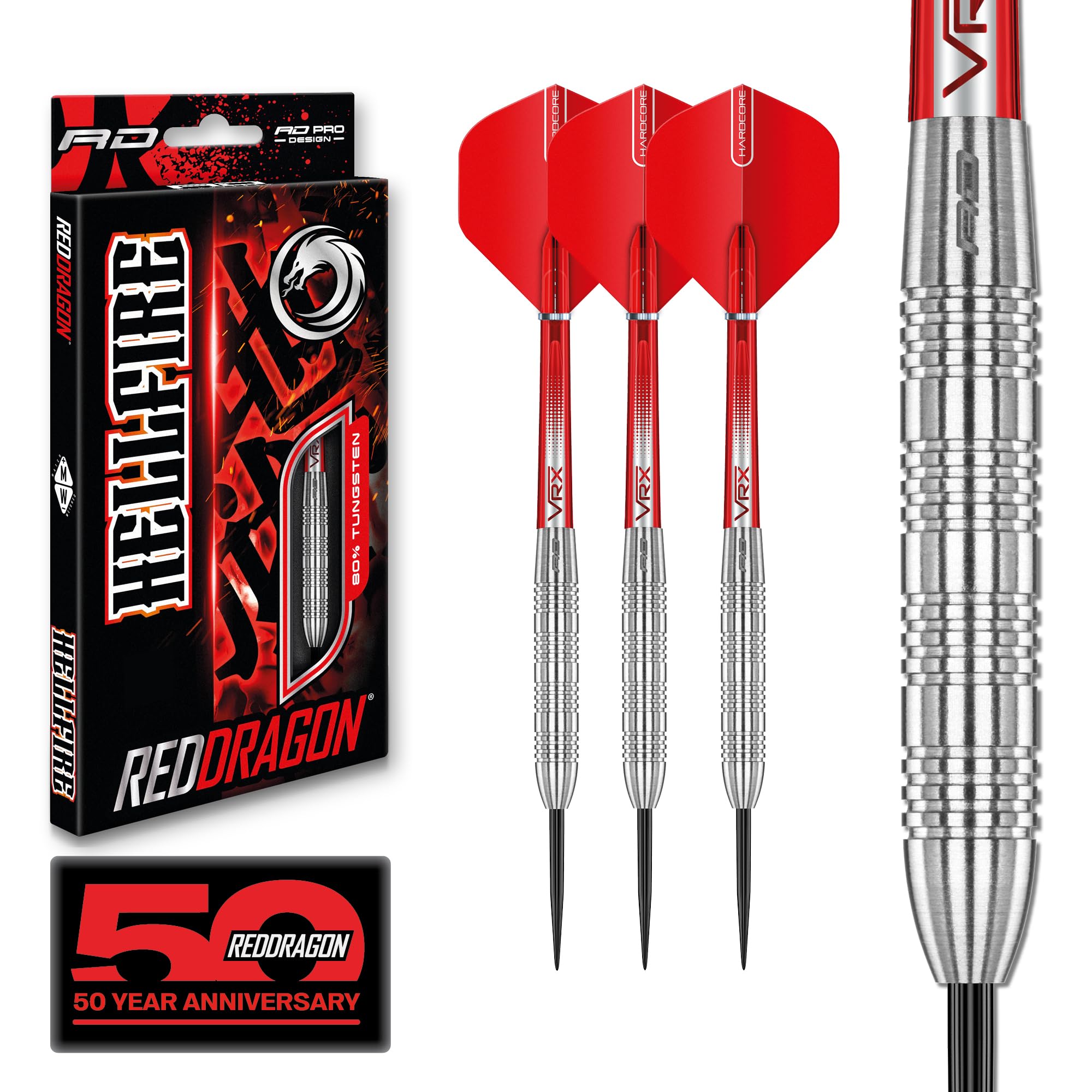 Red Dragon Hell Fire B Tungsten Dart Set with Flight & Stem