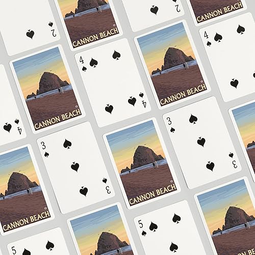 Miniatura 4 de Lantern Press Cannon Beach, Oregon, Haystack Rock (52 cartas de juego, baraja de cartas de tamaño póquer con comodines)