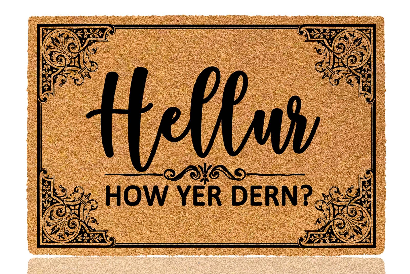 Hellur How Yer Dern Paillasson d'extérieur 60 x 40 cm – Tapis de bienvenue pour entrée extérieure, tapis de porte d'entrée, tapis en caoutchouc pour l'extérieur, design amusant