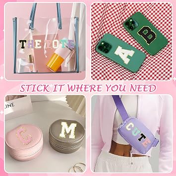 5PCS Self Adhesive Chenille Letter Patches 2.2 Inch Iron on Letters (A)