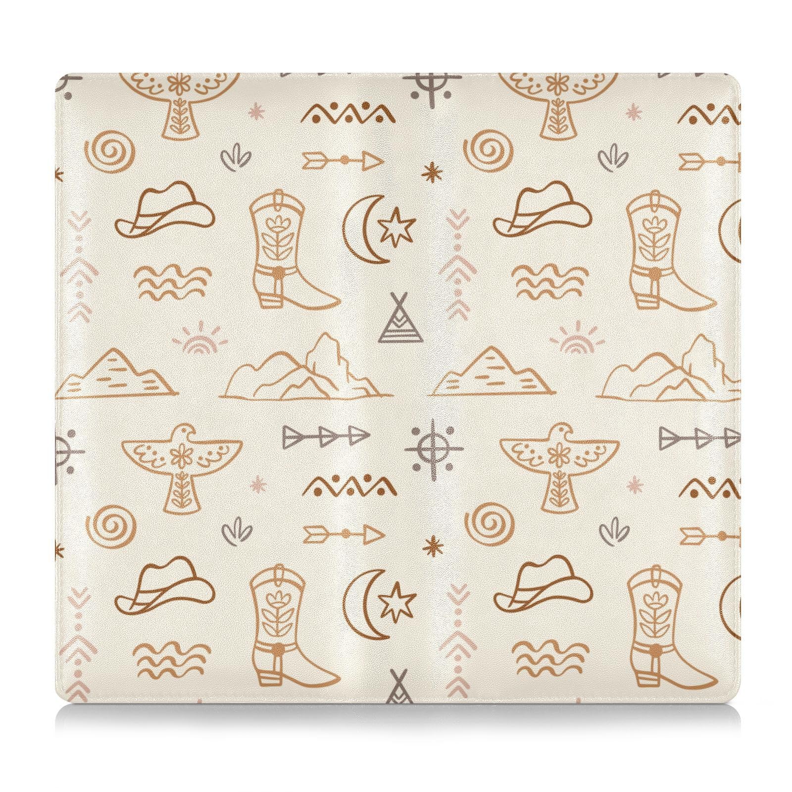 Linqin Car Registration and Insurance Card Holder, Western Boho Pattern Cowboy Glove Box Organizer Card Document Wallet