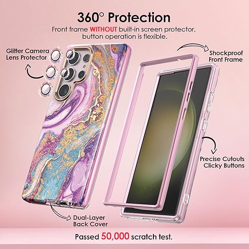 Miniatura 2 de Funda compatible con Samsung Galaxy S23 Ultra 5G, funda protectora delgada y elegante, protección de 360 grados, sin protector de pantalla