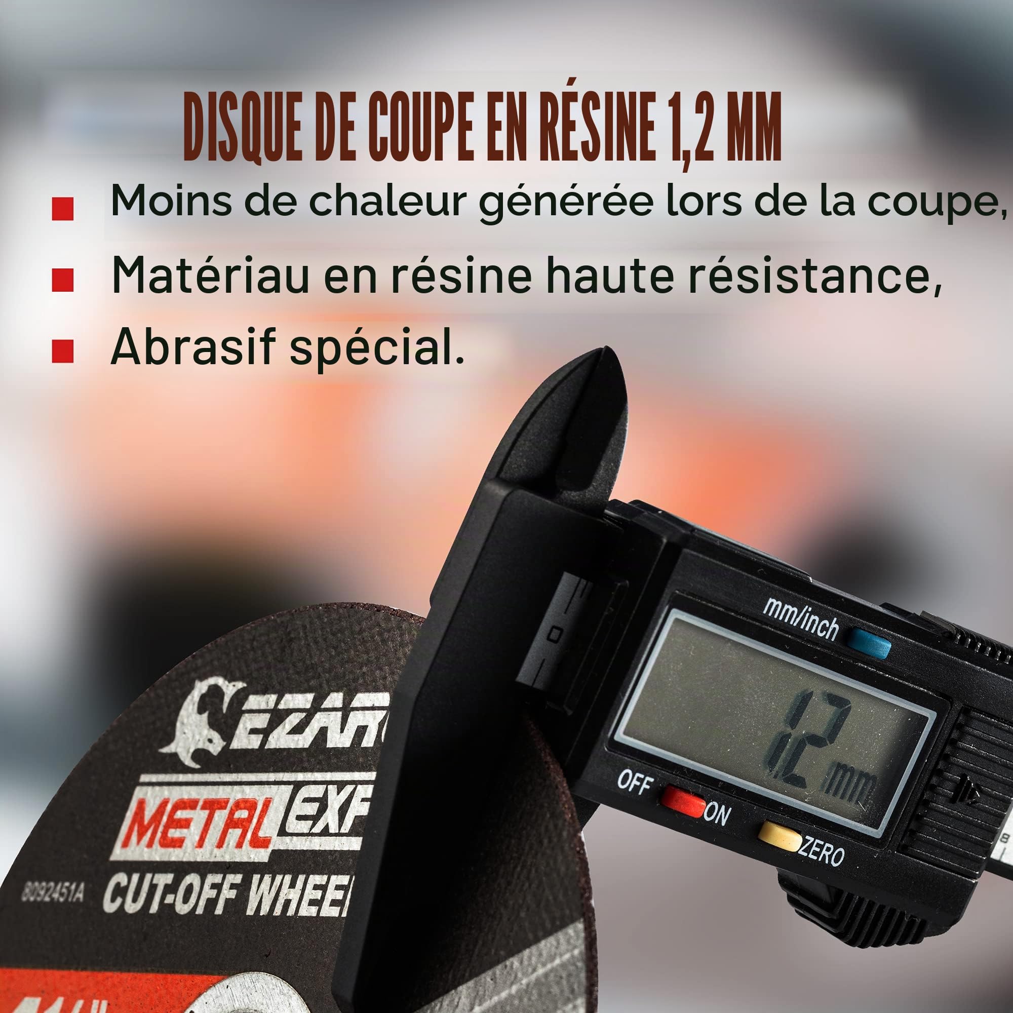 EZARC Meules à Tronçonner 25 Pièces, Ø 115 mm, Disque à Tronçonner pour Métal, Acier, Acier Inoxydable/INOX(115mm x 1.2mm x 22mm) Accessoires pour Meuleuse d'Angle